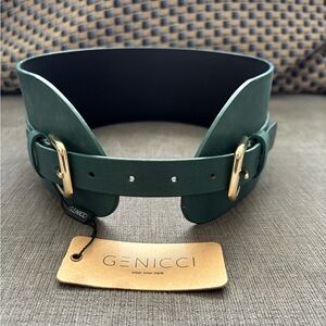Gold and Green Gennici Fashion Belt Accessory